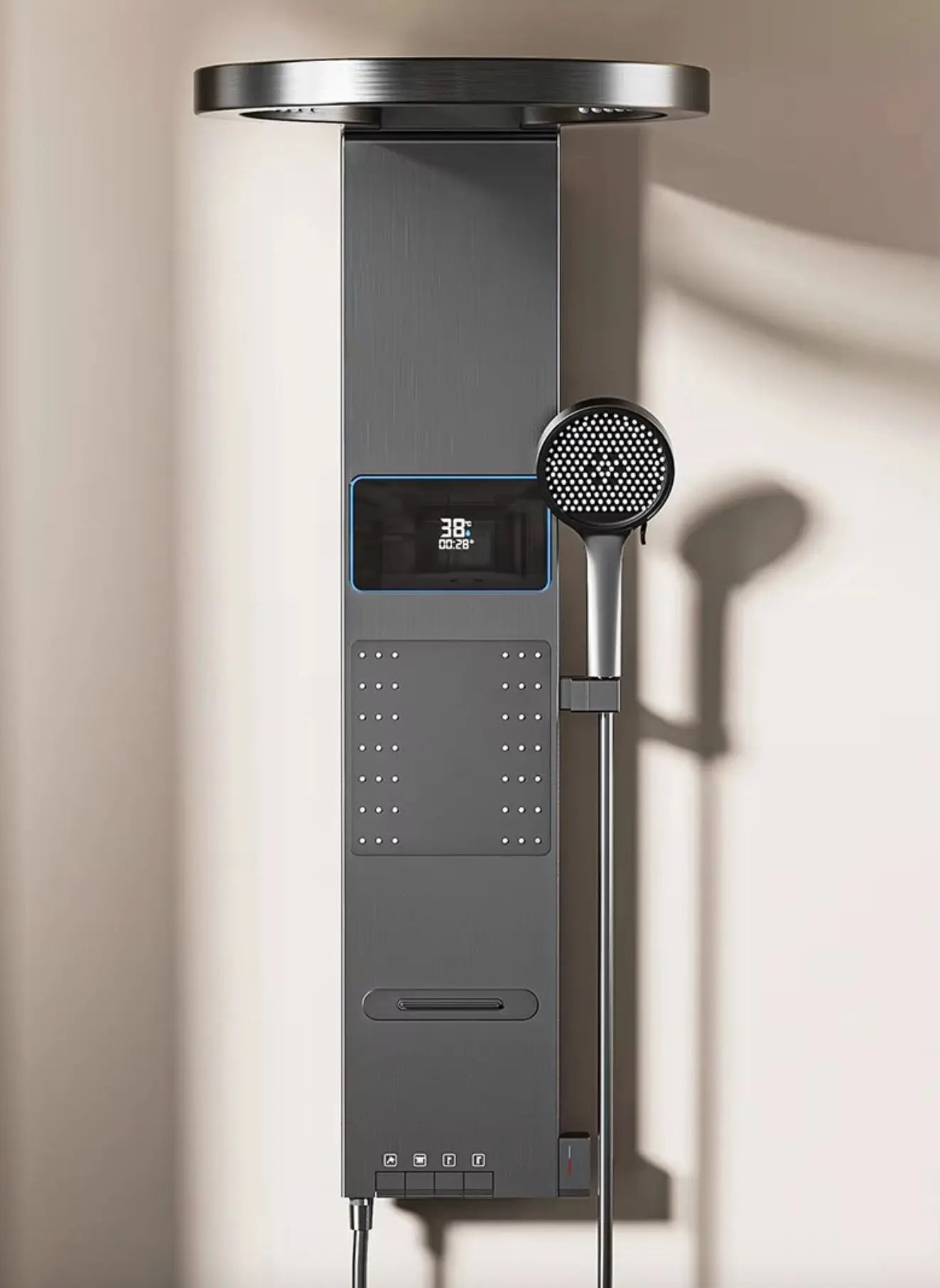 Douchepaneel Wellnessdouche SaniSupreme AquaFlow LCD Premium Gunmetal Grijs Sanisupreme