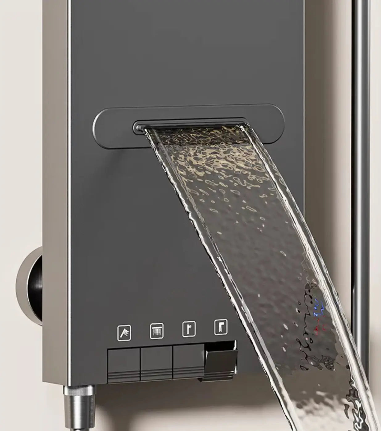 Douchepaneel Wellnessdouche SaniSupreme AquaFlow LCD Premium Gunmetal Grijs Sanisupreme