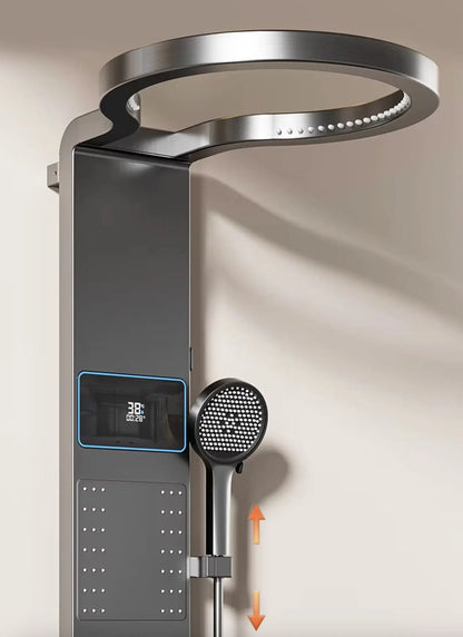 Douchepaneel Wellnessdouche SaniSupreme AquaFlow LCD Premium Gunmetal Grijs Sanisupreme