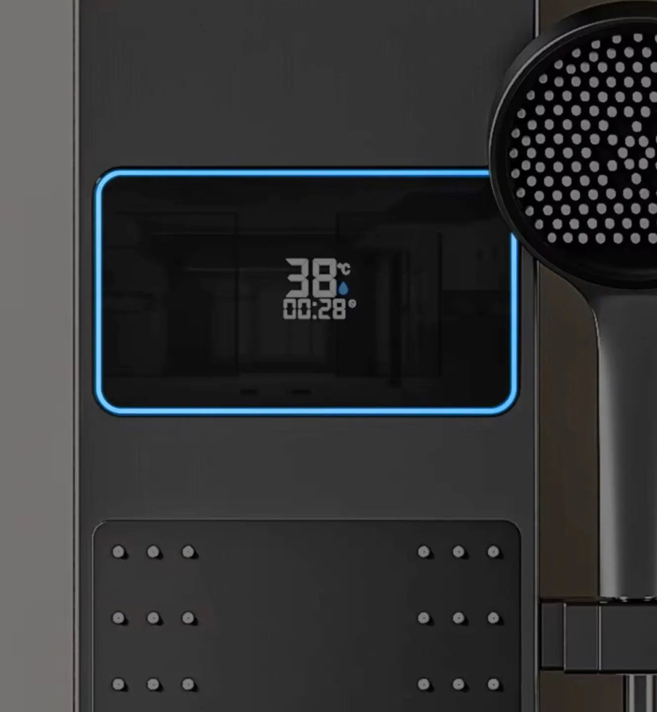 Douchepaneel Wellnessdouche SaniSupreme AquaFlow LCD Premium Gunmetal Grijs Sanisupreme