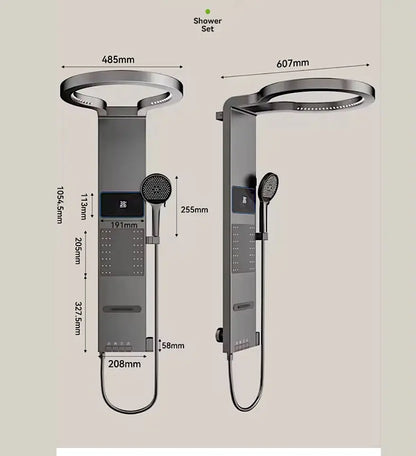 Douchepaneel Wellnessdouche SaniSupreme AquaFlow LCD Premium Gunmetal Grijs Sanisupreme
