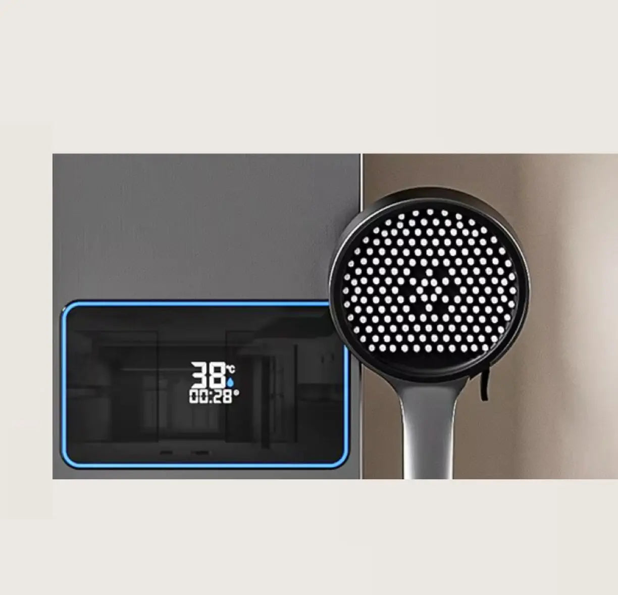 Douchepaneel Wellnessdouche SaniSupreme AquaFlow LCD Premium Gunmetal Grijs Sanisupreme