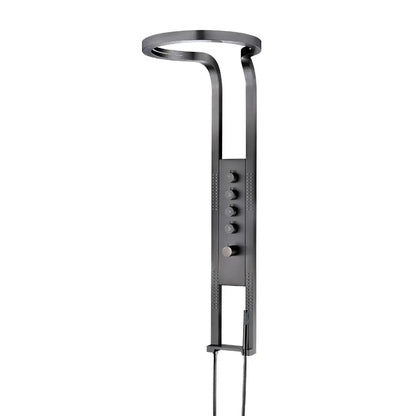 Douchepaneel Harmonia Cascata Gunmetal 2.0 Hydromassage Thermostatisch RVS Regendouche Wellness SaniSupreme Sanisupreme