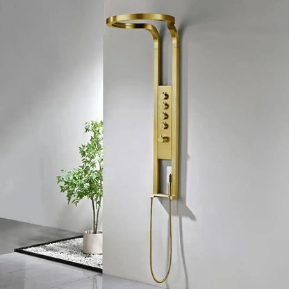 Douchepaneel Harmonia Oceano Mat Goud 2.0 Hydromassage Thermostatisch Regendouche Wellness SaniSupreme Sanisupreme