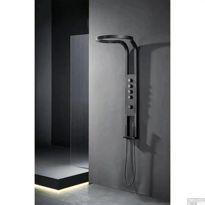 Douchepaneel Harmonia Sereno zwart Hydromassage RVS Regendouche Wellness SaniSupreme Sanisupreme
