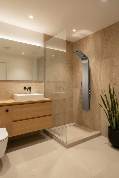 Douchepaneel Elegância RVS-304 hoofddouche met waterval functie Regendouche SaniSupreme