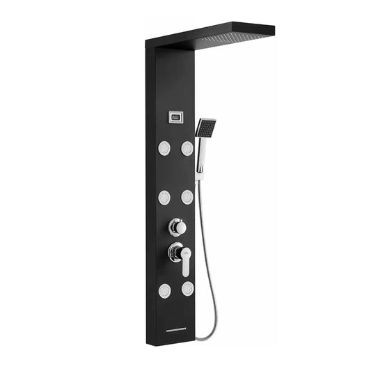 Douchepaneel Regendouche SaniSupreme Mascha Wellness LCD zwart Sanisupreme