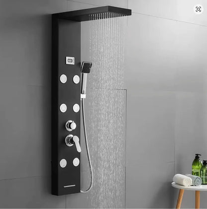 Douchepaneel Regendouche SaniSupreme Mascha Wellness LCD zwart Sanisupreme