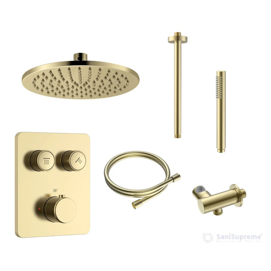 Doucheset SaniSupreme Aloni Stria Premium Geborsteld Goud Plafond Set A-2 Sanisupreme