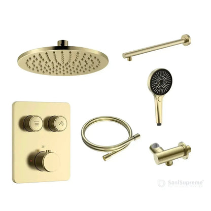 Doucheset SaniSupreme Aloni Stria Premium Geborsteld Goud Wand Set A-1 Sanisupreme