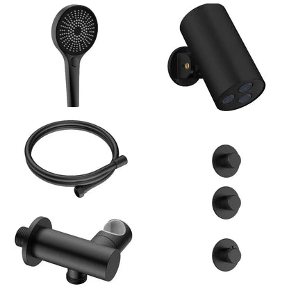 Doucheset SaniSupreme Stria ProRain Watergordijn Mat Zwart Wand Set 2 weg Sanisupreme