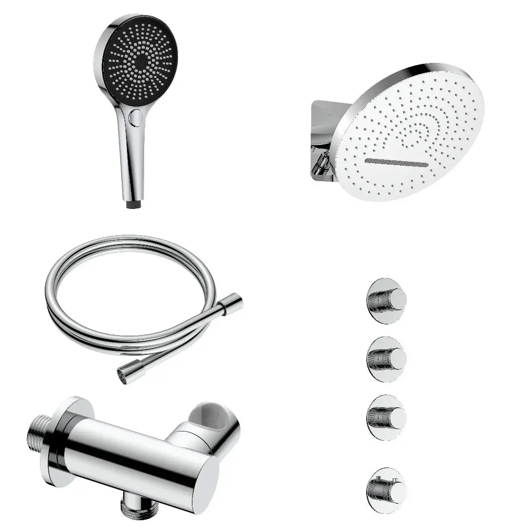 Doucheset SaniSupreme Stria ProRain Waterval Chroom Wand Set 3 weg Sanisupreme