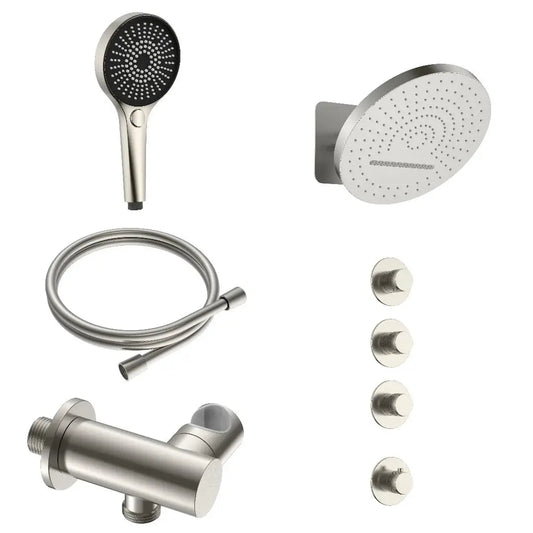 Doucheset SaniSupreme Stria ProRain Waterval Geborsteld RVS Wand Set 3 weg Sanisupreme