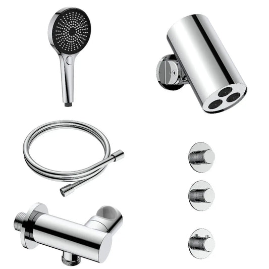 Doucheset SaniSupreme Stria ProRain Watergordijn Mat Zwart Wand Set 2 weg