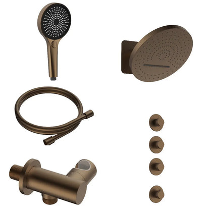 Doucheset SaniSupreme Stria ProRain Waterval Bruin Brons Wand Set 3 weg