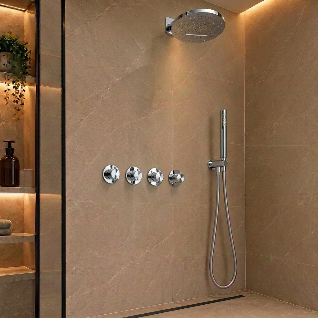 Doucheset SaniSupreme Stria ProRain Waterval Chroom Wand Set 3 weg ll7
