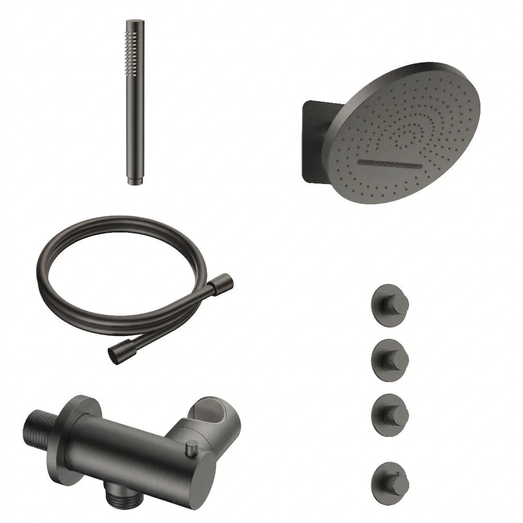 Doucheset SaniSupreme Stria ProRain Waterval Gun Metal Wand Set 3 weg ll
