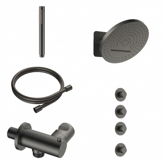 Doucheset SaniSupreme Stria ProRain Waterval Gun Metal Wand Set 3 weg ll