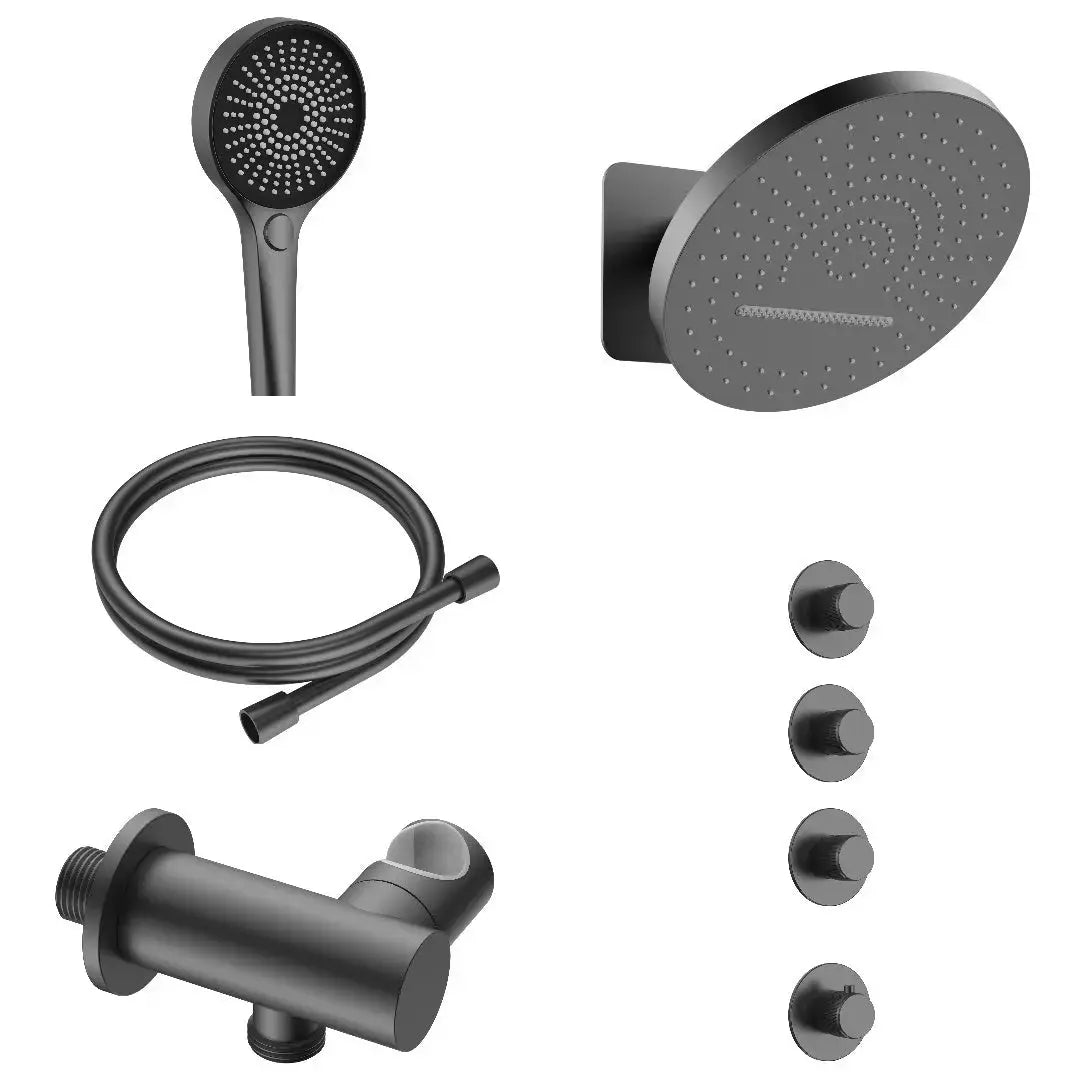 Doucheset SaniSupreme Stria ProRain Waterval Gunmetal Wand Set 3 weg