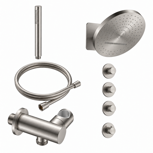 Doucheset SaniSupreme Stria ProRain Waterval RVS Wand Set 3 weg ll2