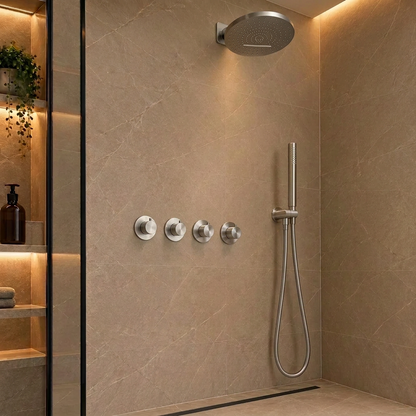 Doucheset SaniSupreme Stria ProRain Waterval RVS Wand Set 3 weg ll catalogus