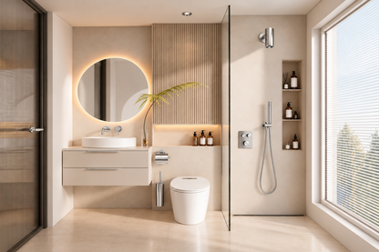 Doucheset SaniSupreme Stria Rainround Smartcontrol Regendouche set Chroom ll