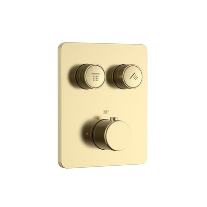 Doucheset SaniSupreme Stria Rainround Smartcontrol Regendouche set Geborsteld Goud ll2