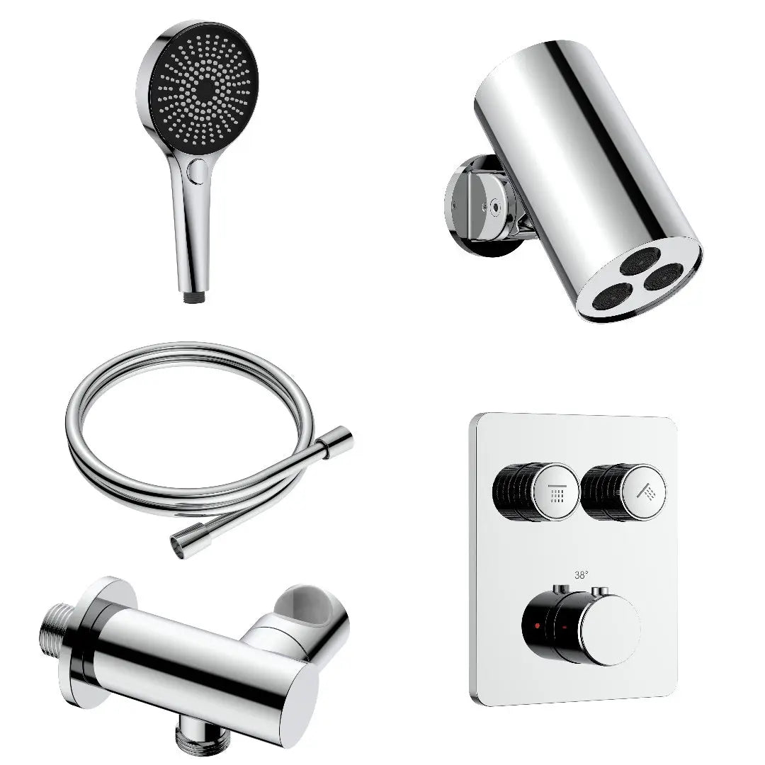 Doucheset SaniSupreme Stria Rainround Smartcontrol Regendoucheset Chroom