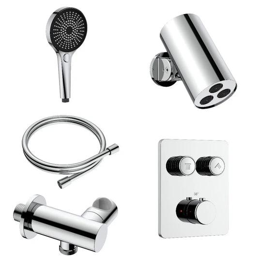 Doucheset SaniSupreme Stria Rainround Smartcontrol Regendoucheset Chroom