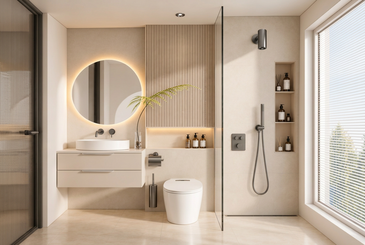 Doucheset SaniSupreme Stria Rainround Smartcontrol Regendoucheset Gun Metal llpreview