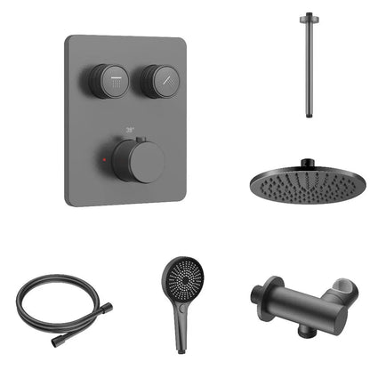 Doucheset SaniSupreme Stria Smartrain Gunmetal Smart Control Regendoucheset