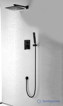 Shower set Bolivia Premium 10 inches 25 cm. rain shower square 2-way black built-in