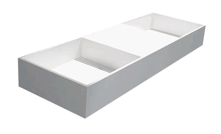Elvario dubbele solid surface wastafel 120 cm mat wit SaniSupreme