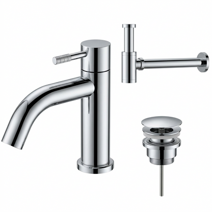Fonteinkraan SaniSupreme Stria Toiletkraan Chroom Sifon met Clickwaste II