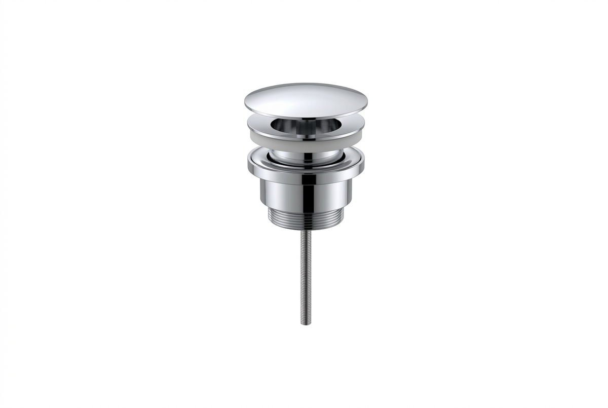 Fonteinkraan SaniSupreme Stria Toiletkraan Chroom Sifon met Clickwaste II3