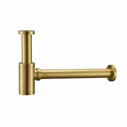 Fonteinkraan SaniSupreme Stria Toiletkraan Geborsteld Goud Sifon met Clickwaste II4