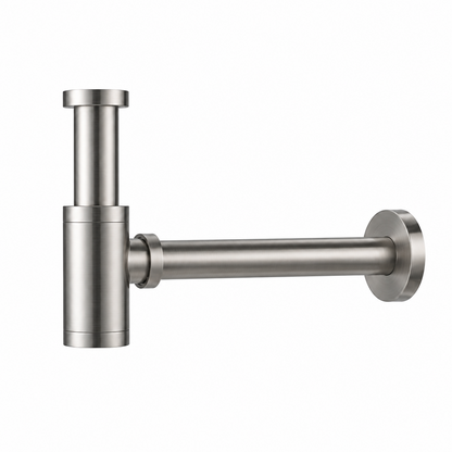 Fonteinkraan SaniSupreme Stria Toiletkraan Geborsteld RVS Sifon met Clickwaste3