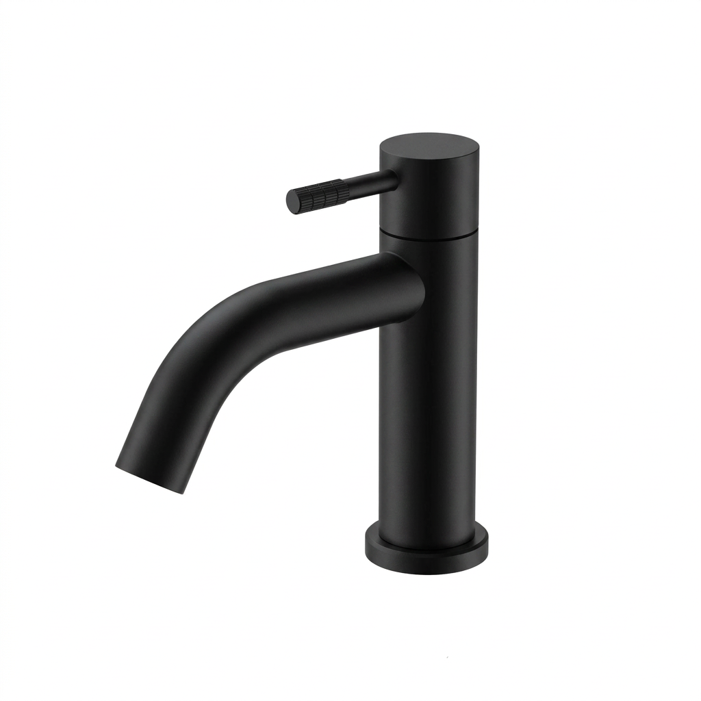 Fonteinkraan SaniSupreme Stria Toiletkraan Mat Zwart Sifon met Clickwaste II2