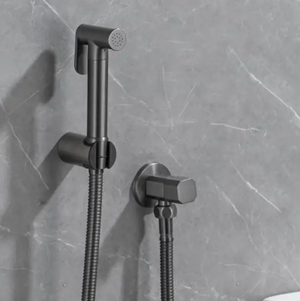 SaniSupreme ProLine Bidet hand shower complete set matt black cold water 