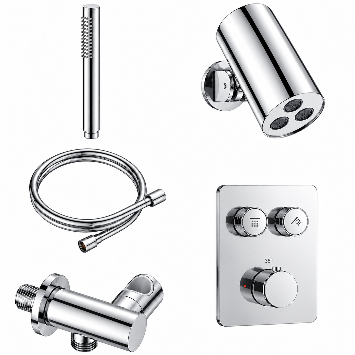 Doucheset SaniSupreme Stria Rainround Smartcontrol Regendouche set Chroom ll