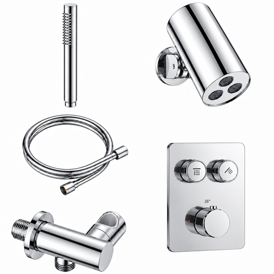 Doucheset SaniSupreme Stria Rainround Smartcontrol Regendouche set Chroom ll