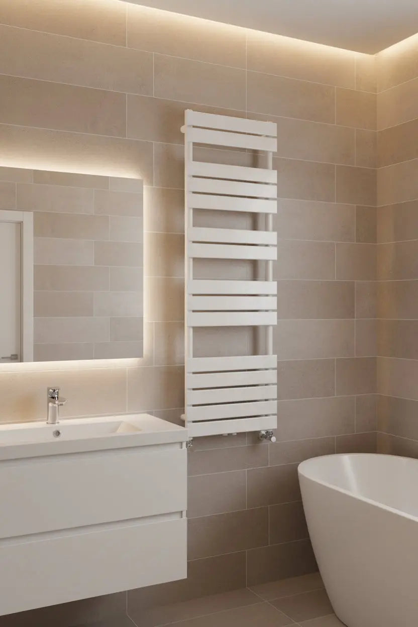 Handdoek verwarming Wit SaniSupreme Elvora 160x50cm 791 W Aansluiting midden