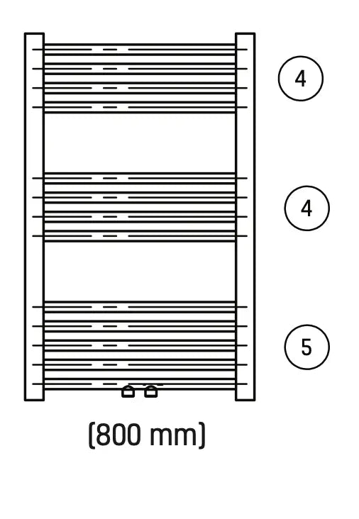 Handdoek verwarming Wit SaniSupreme Galtero 80x50cm 352 W Aansluiting midden