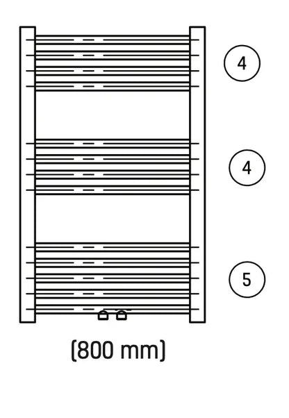 Handdoek verwarming Wit SaniSupreme Galtero 80x50cm 352 W Aansluiting midden