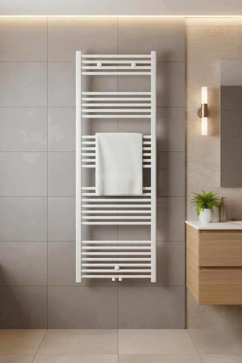 Handdoek verwarming Wit SaniSupreme Onyx 170x50cm 771 W Aansluiting midden