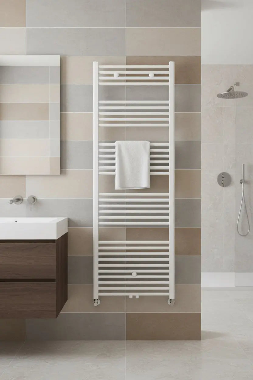 Handdoek verwarming Wit SaniSupreme Torano 170x60cm 886 W Aansluiting midden
