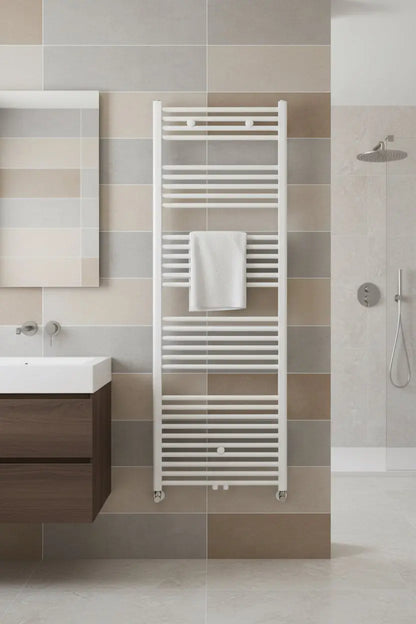 Handdoek verwarming Wit SaniSupreme Torano 170x60cm 886 W Aansluiting midden