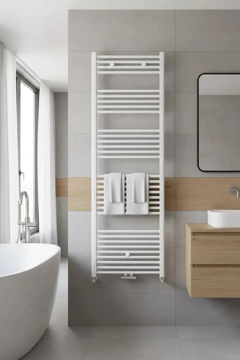 Handdoek verwarming Wit SaniSupreme Velmio 180x50cm 821 W Aansluiting midden