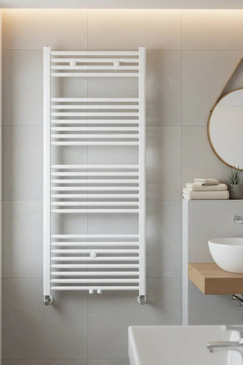 Handdoek verwarming Wit SaniSupreme Xavon 140x50cm 655 W Aansluiting midden