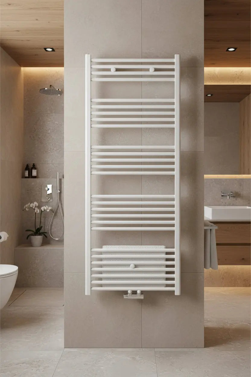 Handdoek verwarming Wit SaniSupreme Zenaro 160x60cm 712 W Aansluiting midden